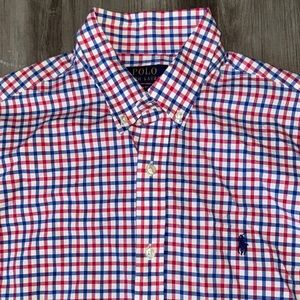 POLO Ralph Lauren men's slim fit long-sleeve button down plaid medium 15.5 dress